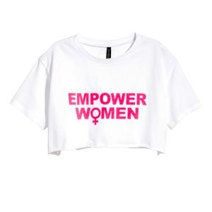 H&M Oversized Graphic Tee Cut Off Crop Top